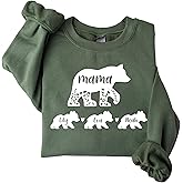Custom Mama Bear Sweatshirt with Kids Names Personalized Momma Bear Hoodie Mom Sweatshirt for Mom