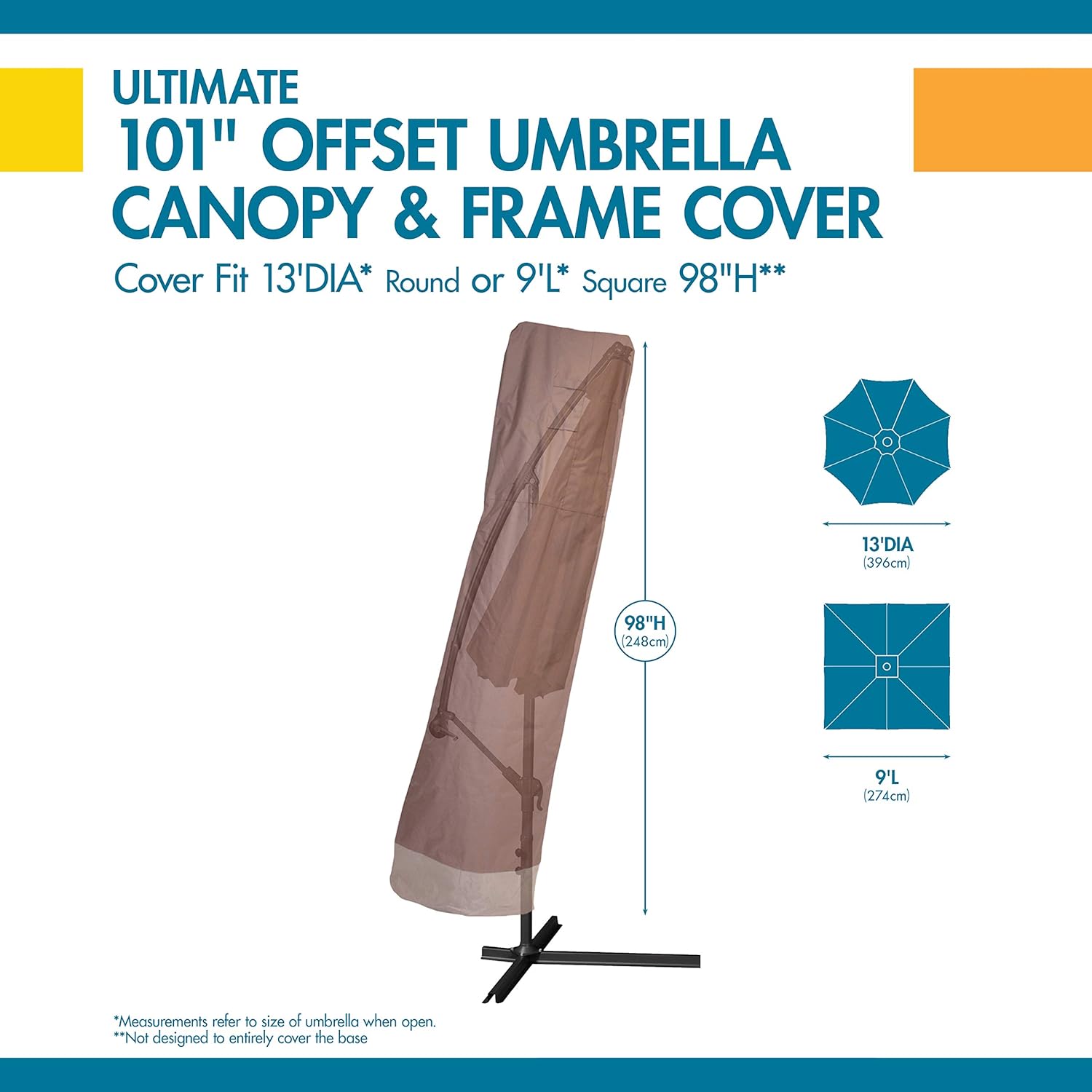 Duck Covers Ultimate Waterproof 101 Inch Patio Offset Umbrella Cover with Integrated Installation Pole : Garden & Outdoor