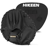 Hikeen 2-Piece Pancake Baseball &amp; Softball Training Glove,Flat Premium Leather and Foam Fielding Gear Set, Infield Training Gloves for Two Hands Practice