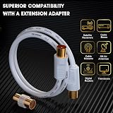 RELIAGINT TV Aerial Cable 1m 75 Ohm Coaxial Lead IEC 9.5mm Male to Male view 2