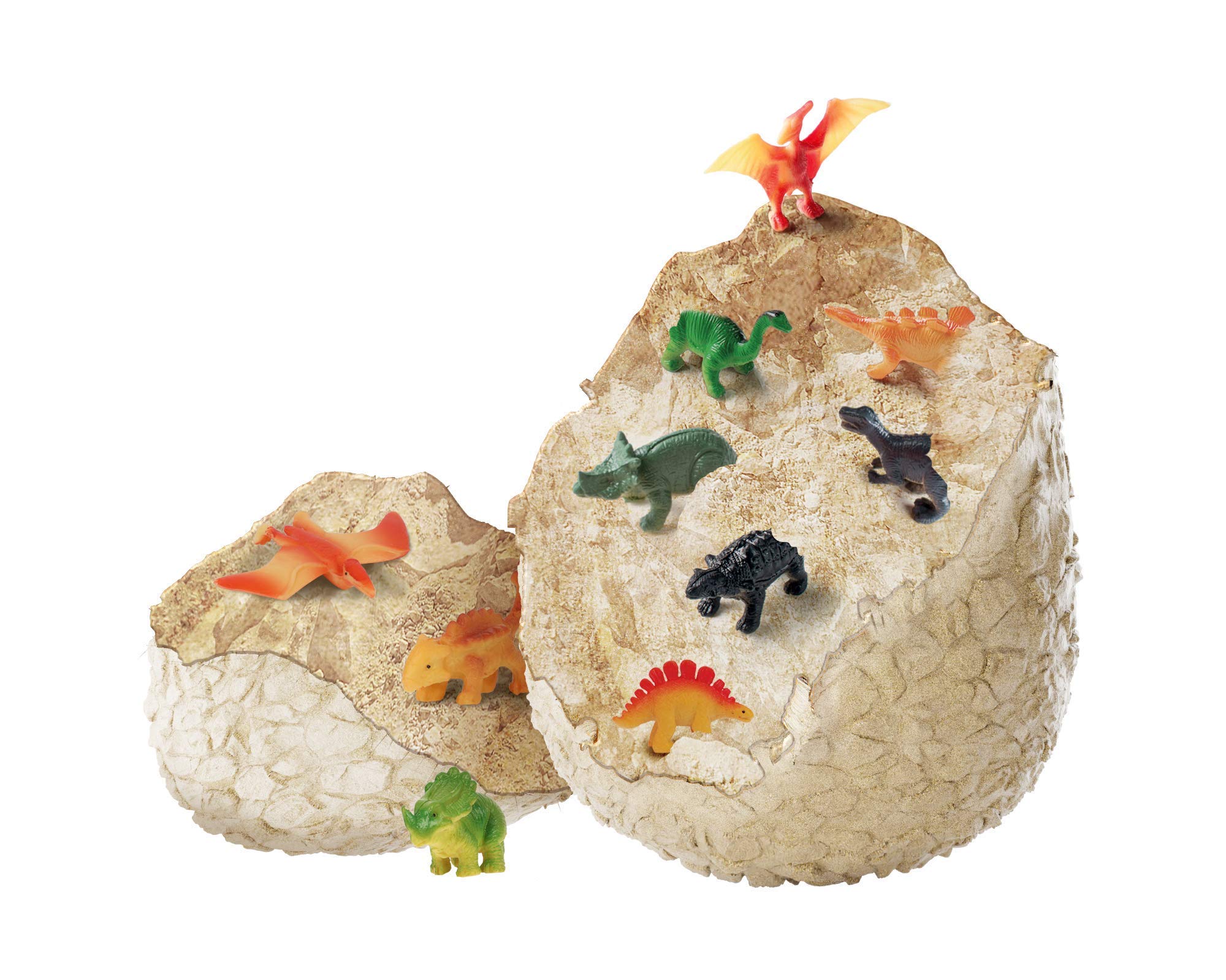 Dan&Darci Jumbo Dino Easter Egg - Unearth 12 Unique Large Surprise Dinosaurs in One Giant Filled Egg -Easter Gifts for Kids - Discover Dinosaur Archaeology Science STEM Crafts Gifts for Boys & Girls