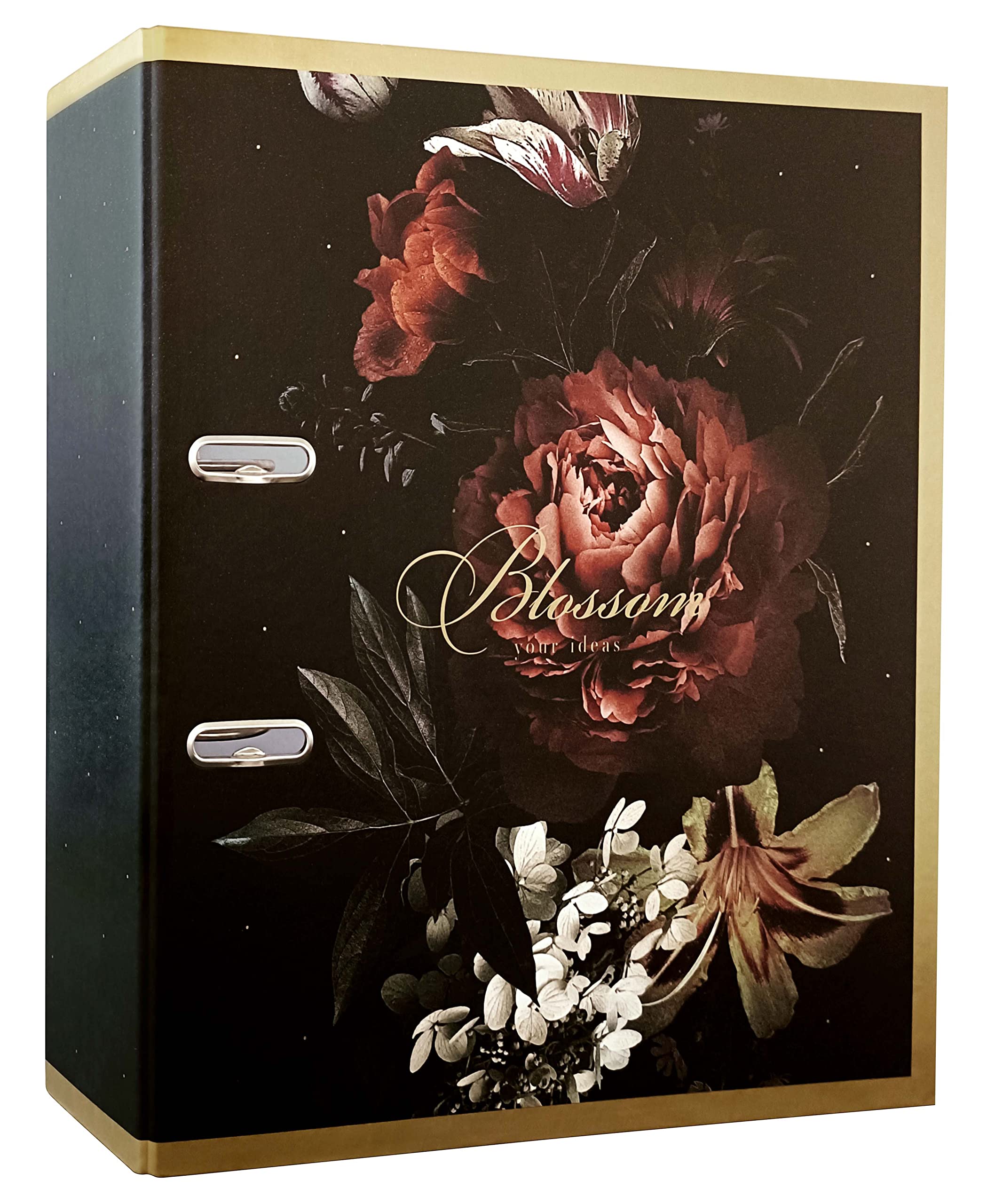 Interdruk Arch File A4 75 mm - Metallic Design - Satin Gold Blossom, A4+