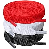 UpUGo 3 Pair Flat Shoe laces, 5/16" Wide Shoelaces