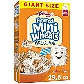 Kellogg's Frosted Mini-Wheats Original Giant Size Breakfast Cereal 29.5 oz | High Fiber, 48g Whole Grain
