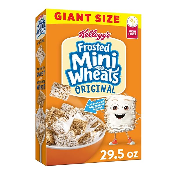 KELLOGG’S FROSTED MINI-WHEATS BREAKFAST CEREAL, HIGH FIBER, 48G...