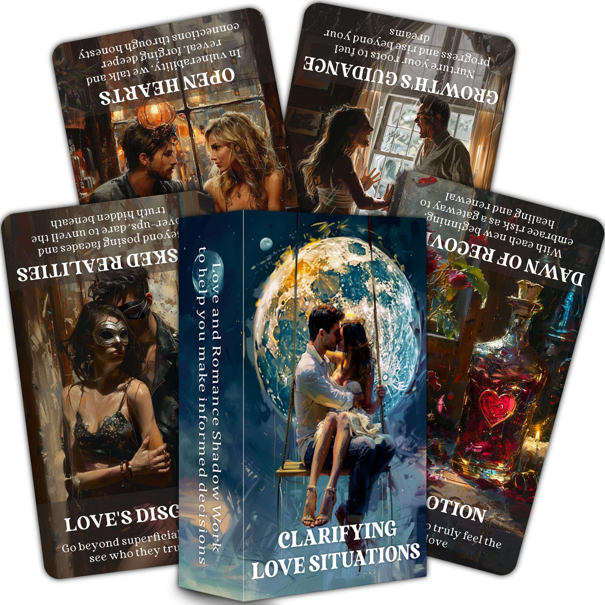 BAIYOOBAI Clarifying Love Situations Oracle Cards, Twin Flames Soulmates Relationship Romance Love Messages Oracle Deck, Shadow Work Oracle Deck,Fortune Telling Toys