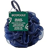 EcoTools Delicate EcoPouf Body Loofah, Gentle Exfoliating Shower Sponge for Sensitive Skin, 100% Recycled Netting Bath Pouf, 1 Count