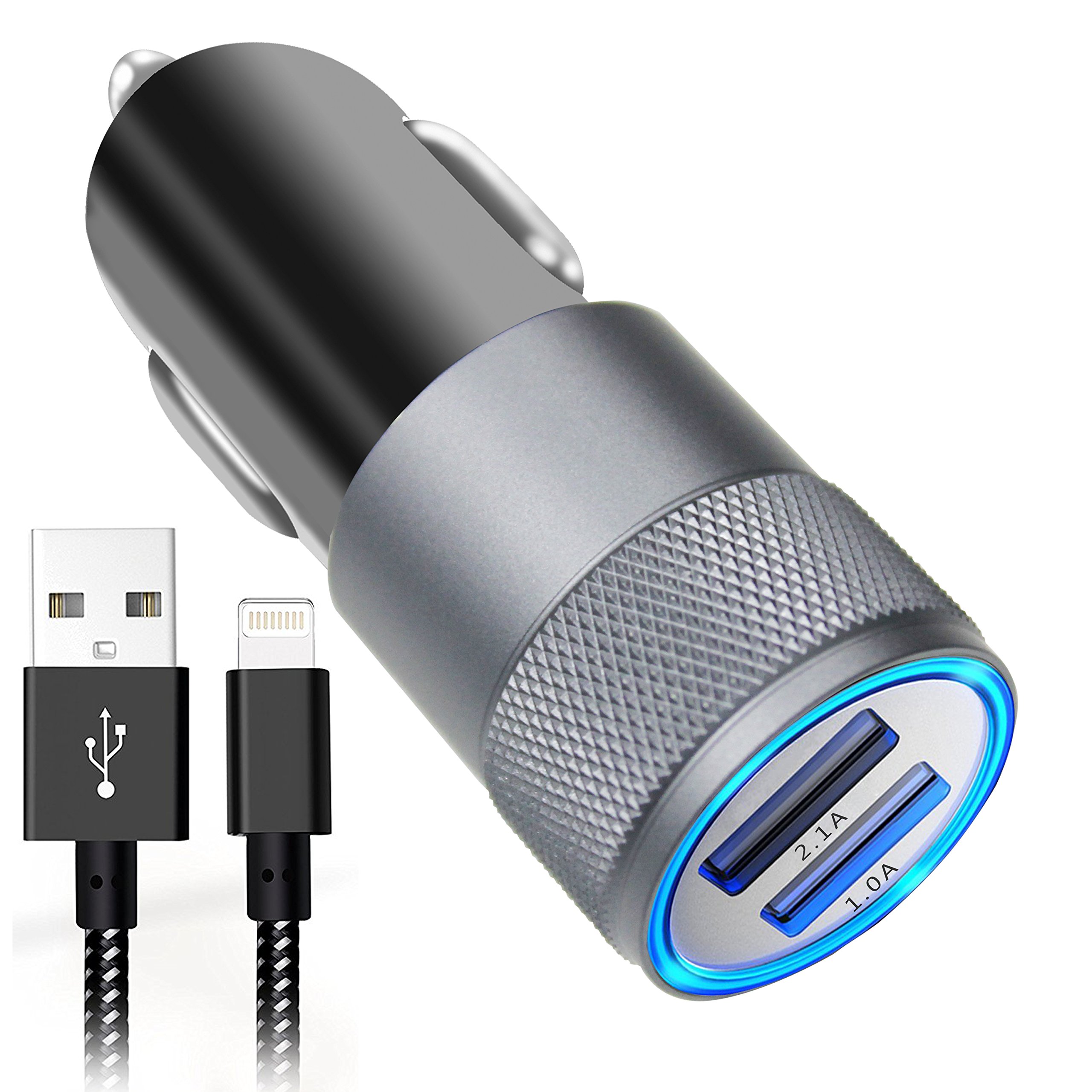 Black iPhone Car Charger Car Accessories Phone Car Charger,Sngg 24W 4