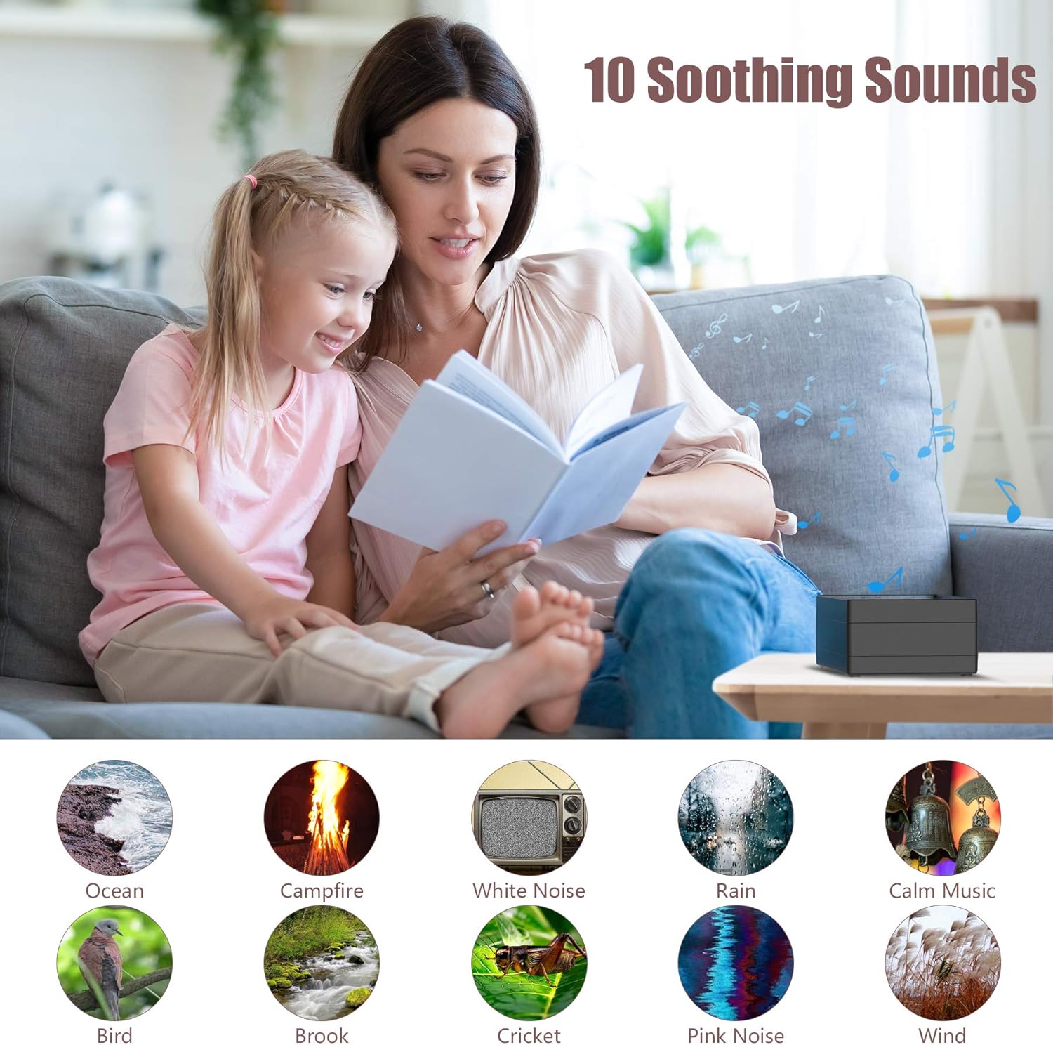 Sound Machine for Baby Sleeping, Bentale 2 in 1 White Noise Machine with Touch Screen and Essential Oil Aroma Therapy Diffuser 3 Timer 10 High-Fidelity Sounds for Baby Kids Adults Home Office Use: Health & Personal Care