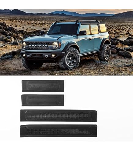 TATOO Door Edge Protectors For 2021-2025 Ford Bronco 4-Door – Black ABS, Self-Adhesive - View #3
