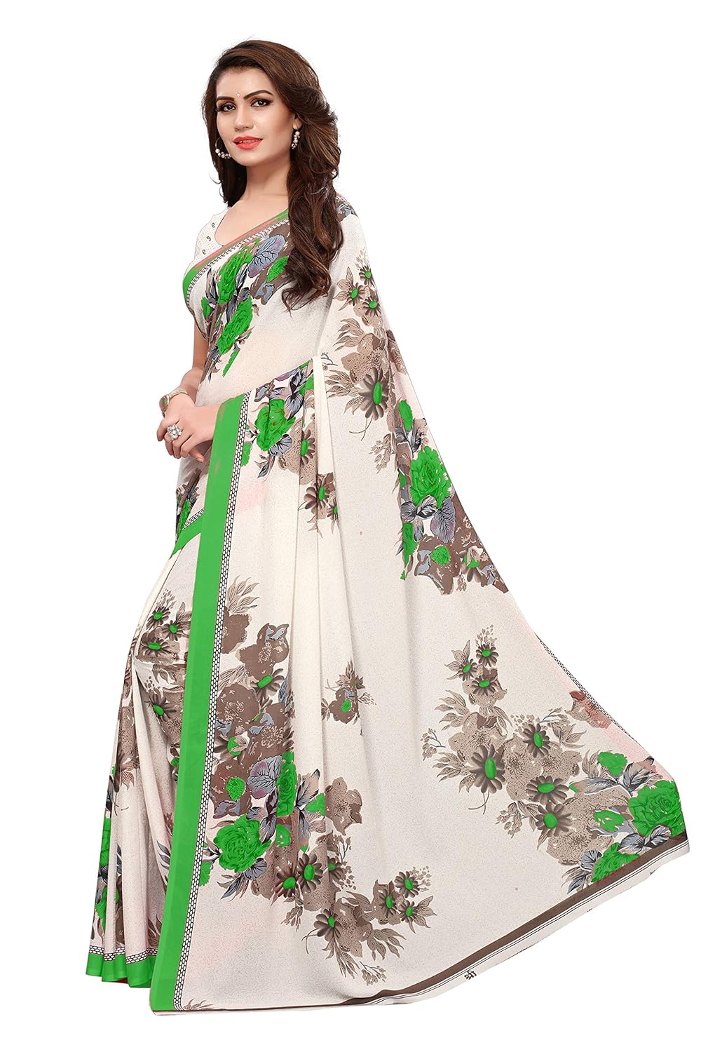 anni designer georgette saree with blouse piece