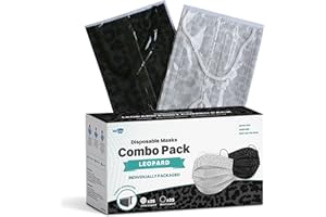 WECARE Disposable Face Mask Individually Wrapped - 50 Pack, Colored Face Masks