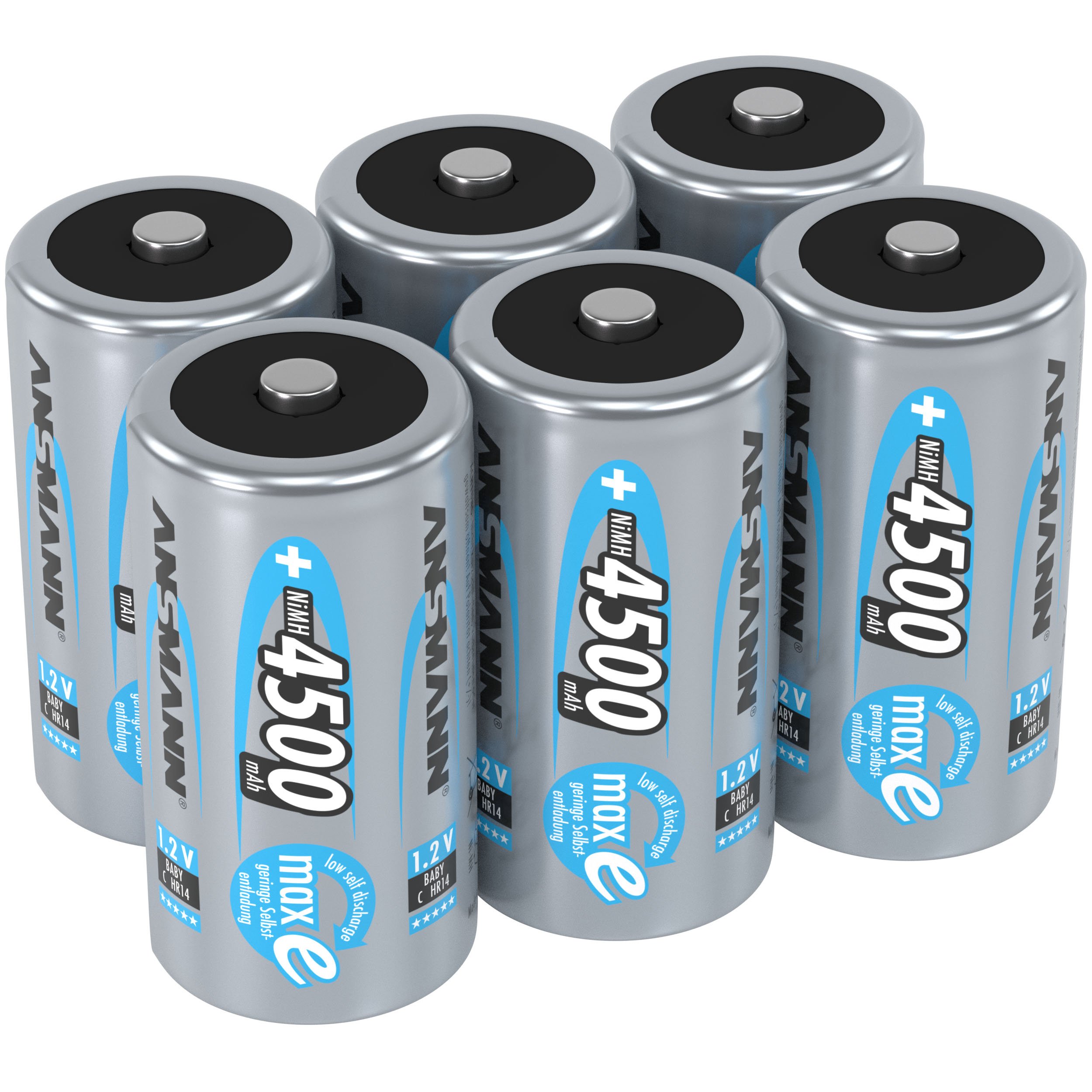 ANSMANN Rechargeable C Batteries 4500mAh maxE ready2use NiMH