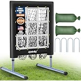 Atntnkc 9 Hole Baseball Pitching Net with Strike Zone, 5 Height Adjustable | Heavy-Duty Baseball Training Equipment for Pitching and Hitting, 9 Pocket Target, Portable Practice Equipment for All Ages