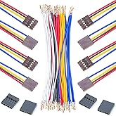 Kidisoii Dupont 2.54mm Wire Female to Female Dupont Connector & 22AWG Pre-Crimped Cable, Single Row 1/2/3/4/5/6/7/8/9/10P JST