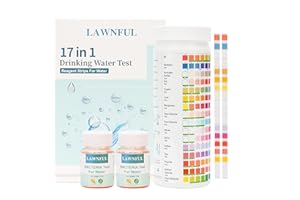 Drinking Water Test Kit, LAWNFUL 17 in 1 Tap & Well Water Test Kit,100 Water Strips+ 2 Bacteria Tests, High Precision Home Wa