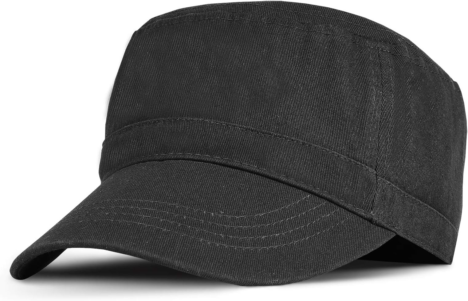 Military Cadet Cap Twill Plain Flat Top Baseball Golf Cap