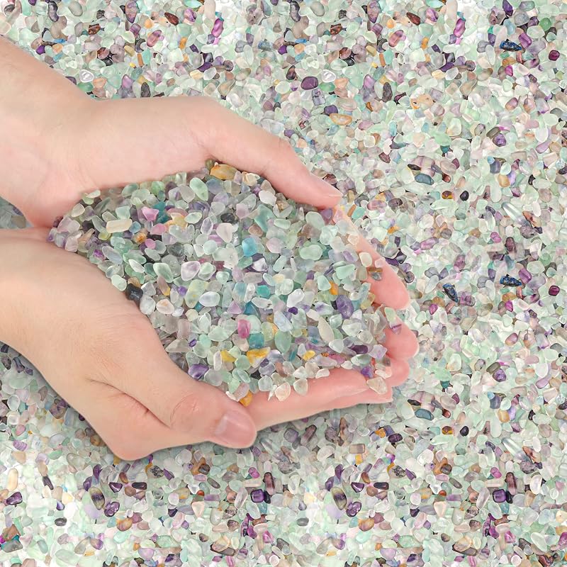 T4U Crystal Chips Stone Crushed Quartz Glass 900g Fluorite Decorative Gravel