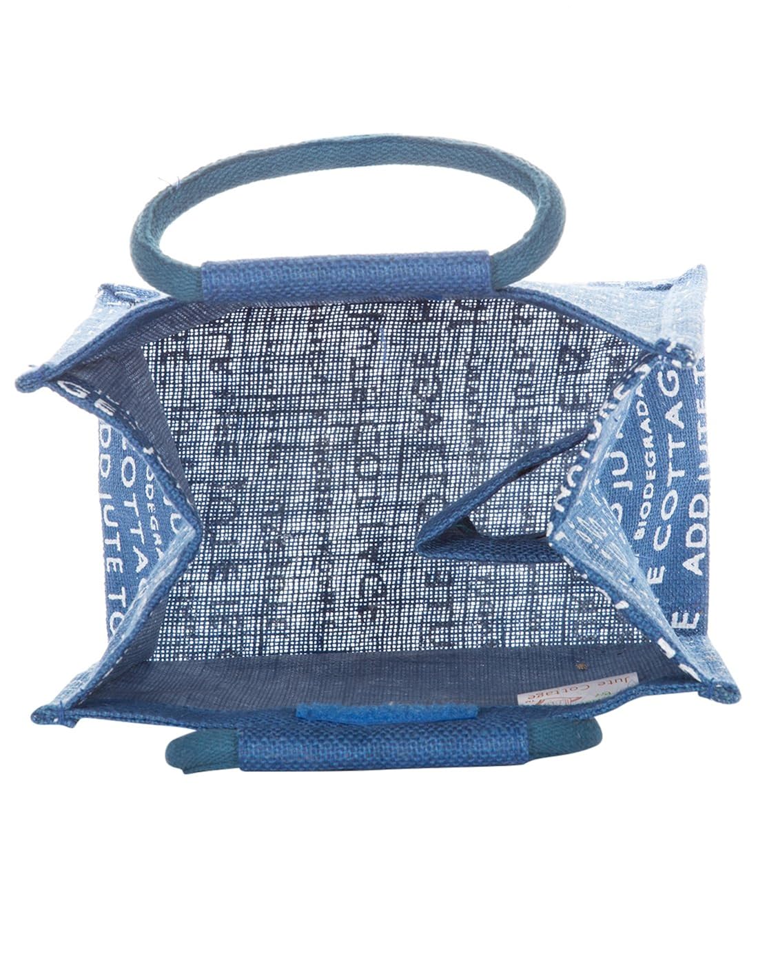 jute cottage women's tote bag (blue) (bcl-05ch)