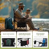 ALPHA CAMP Heavy Duty Folding Camping Chair 160 kg Support Cup Holder Side view 8
