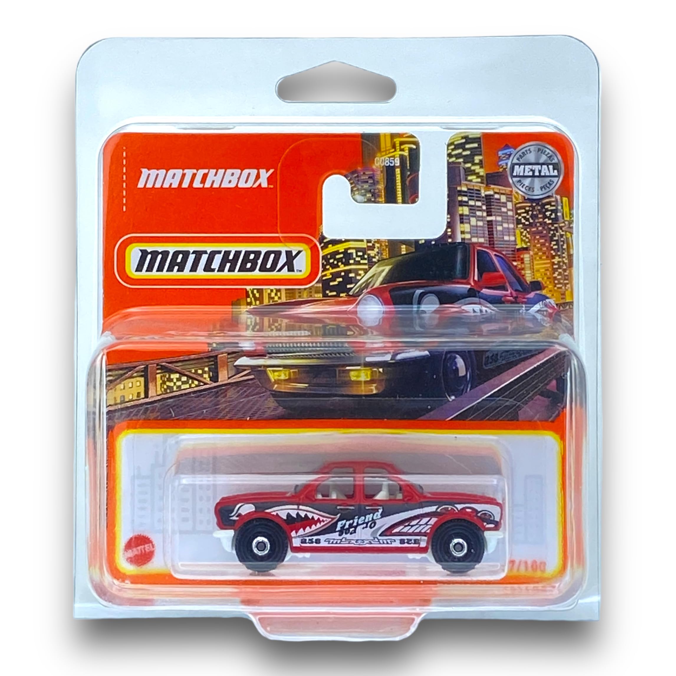 Matchbox Push N' Puller (Red, Black & White) - MBX 2022-47/100 (Short Card) - COMES IN A KLAS CAR KEEPER SHORT CARD PROTECTOR CASE - HFR34