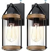 LONEDRUID 2 Pack Dusk to Dawn Outdoor Wall Light Fixtures Photocell Sensor Exterior Lantern Sconce Lighting Waterproof Outsid