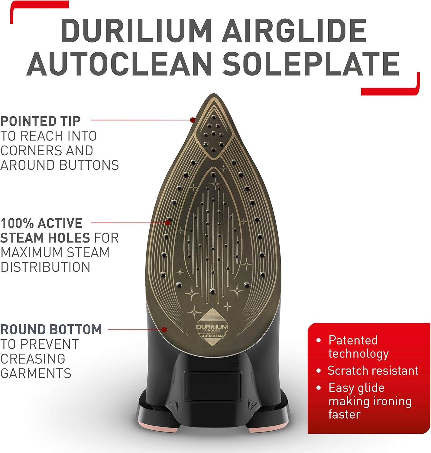 Tefal Ultimate Pure Steam Iron, 3100W, 260g/min Steam Boost, 350ml Water Tank, 3m Cord, Non-Stick Durilium Soleplate - Image 3