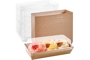 Ocmoiy Charcuterie Boxes with Clear Lids, 50 Pack Kraft Bakery Boxes, Cookie Boxes, Small Treat Boxes for Pastry, Sandwich, Cupcakes, Strawberries, Dessert To Go Containers