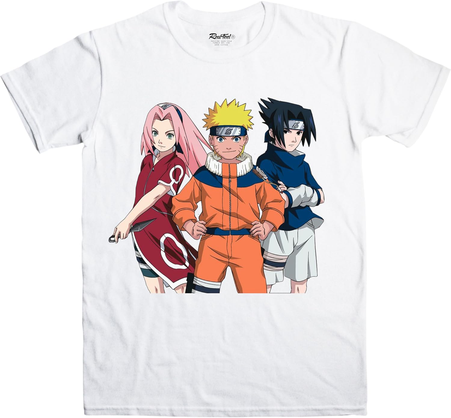 Naruto Men's Team 7 Tshirt (Medium, White) Clothing