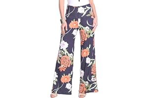 Popana Palazzo Pants for Women Casual Summer Wide Leg Beach Pants Plus Size Made in USA