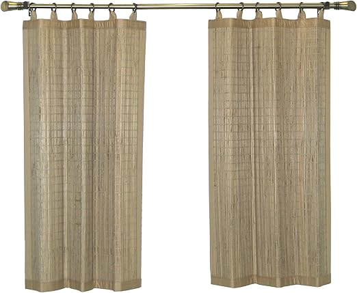 Amazon Com Bamboo Ring Top Curtain Ring Top Tier Set 48 By 36