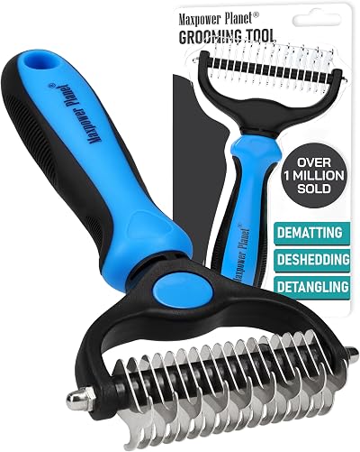 Maxpower Planet Grooming Brush for Long Haired Cats Blue