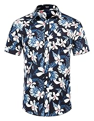 COOFANDY Mens Floral Hawaiian Shirts Tropical