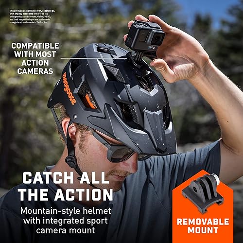 Mongoose Capture Bike Helmet, Ages 8+, Built-in Camera Mount, Durable ABS  Shell, Vents for Airflow, Adjustable