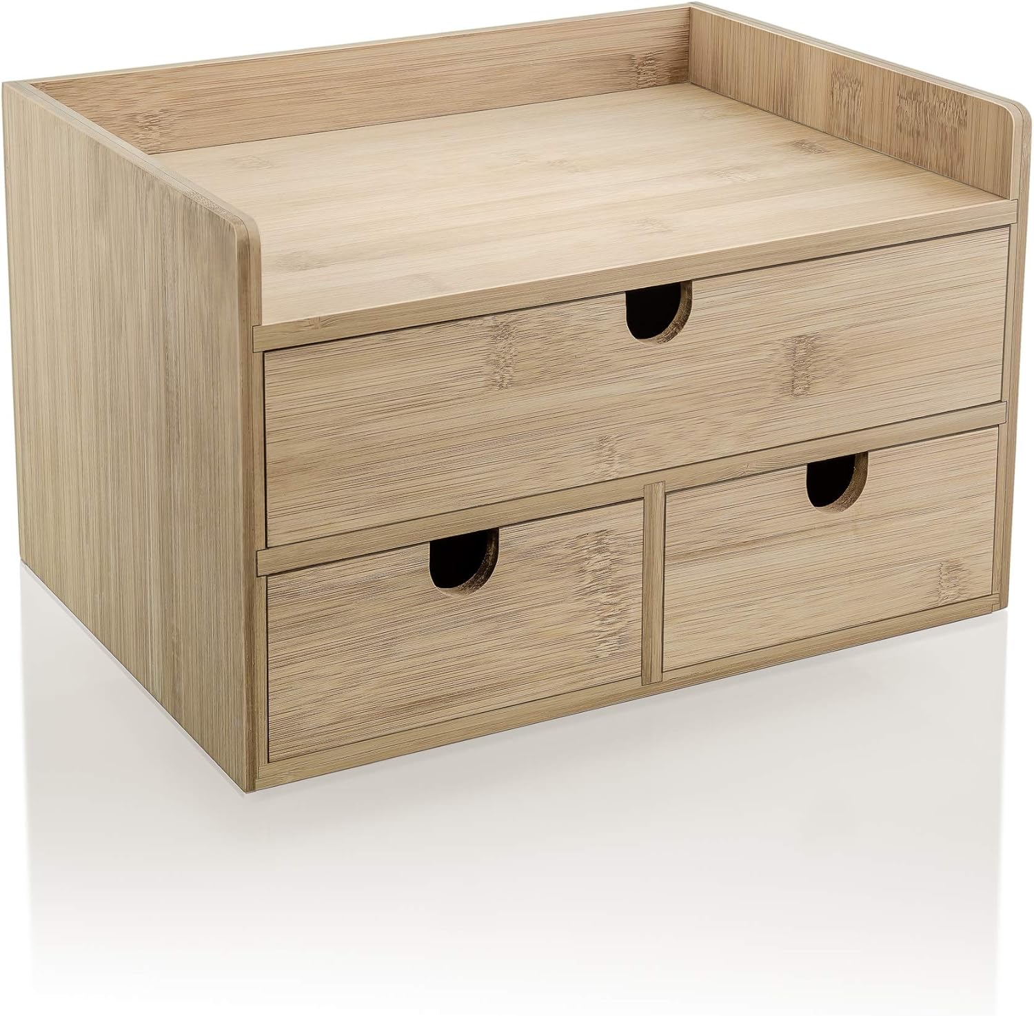 Prosumer S Choice Bamboo Tabletop Desk Organizer With 3 Storage