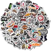 BulbaCraft 179 Pcs Motorcycle Stickers - Strong Adhesive &amp; Waterproof Stickers for Adults, Small Stickers, Gifts for Men Vinyl Stickers
