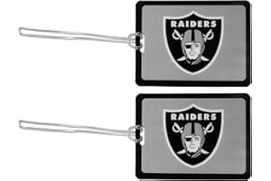 SISKIYOU SPORTS Siskiyou NFL Oakland Raiders Vinyl Luggage Tag, 2pk, Black, One Size