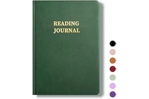 TSFPapier Reading Journal Book Lovers Gifts Hardcover Leather Readers Log Track Reading with 65 Book Reviews, 5.8”x8.3”, DarkGreen