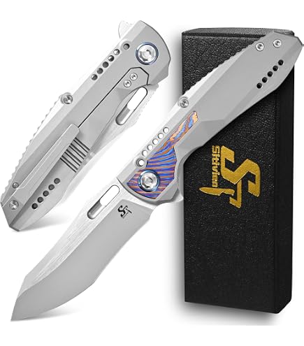 Amazon.com : Sitivien ST271 Damascus Steel Blade Folding Knife