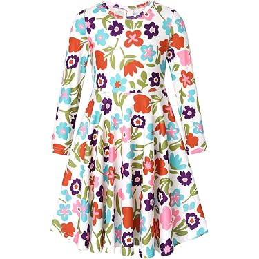 latest casual dress for girls New Releases: The best-selling new & future releases in Girls' Dresses wid:Medium Textured Woven Fabric Square Jade High Neck Tunic Color:Misty Sky