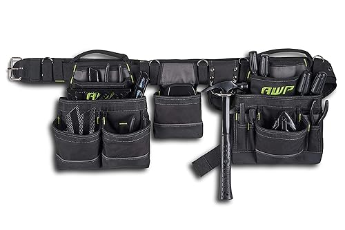 AWP Carpenter Tool Rig with Carry Handles, Premium Tool Belt, Air