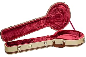 Crossrock Master Series - Wooden 12.5~13.5 inches Openback styles of Banjos Case - Security Lock, Genuine Leather Handle, Rei