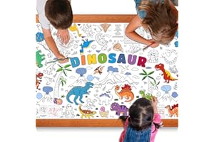 ZACHELY Dinosaur Giant Coloring Poster for Kids 30x72 Inch, Dinosaur Large Coloring Poster Tablecloth Books, Dinosaur Themed Color-in Activities Games for Kids School Classroom Home Party Supplies Decorations