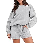 ANRABESS Women 2 Piece Outfits Sweat Shorts Sets 2026 Oversized Casual Lounge Matching Set Sweatsuit Tracksuit Fall Clothes