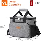 Lifewit 9L Insulated Lunch Bag Grey 12 Cans Cooler Everyday Use view 3