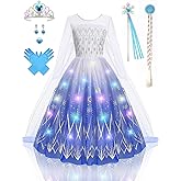 AntDesign Girls Princess Dress Light Up Costumes for Halloween Birthday Party Dress Up 3-9 Years