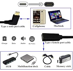 zdyCGTime Type c 3.1 Extension Cable 90 Degree USB