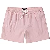 CoozySphere Men's Swim Shorts Seersucker Swimming Trunks for Men Beach Shorts Mesh Liner