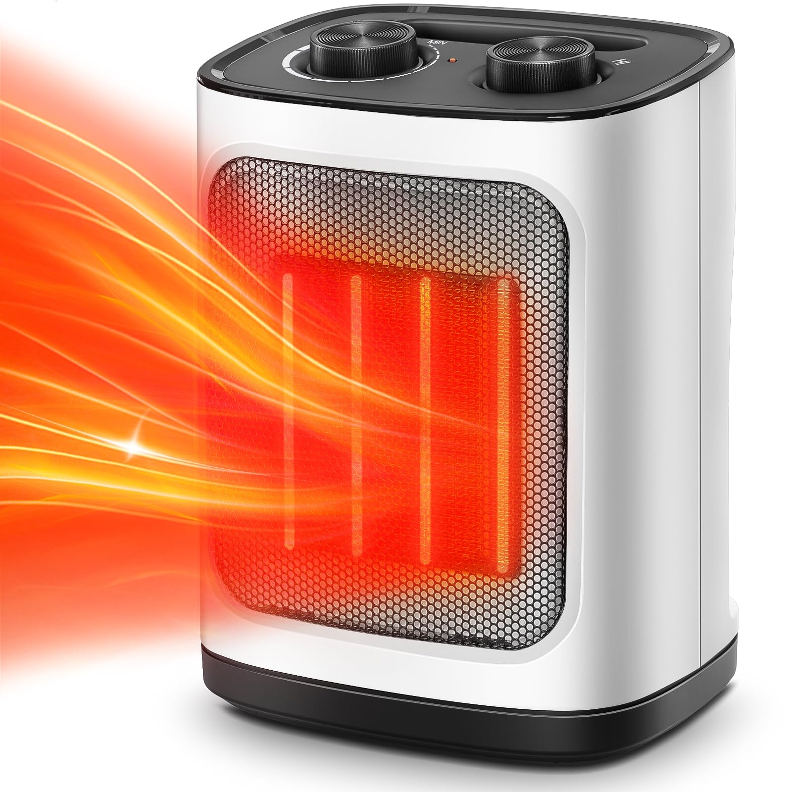 Photo 1 of **USED**
 Kismile Portable Electric Space Heater, Small Ceramic Heater Fan with Thermostat, Tip-Over and Overheat Protection,Fast Heating for Home/Office,1500W(White)