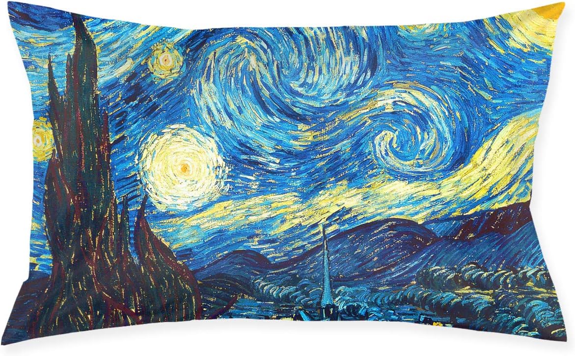 SKYISOK Van Gogh The Starry Night Pillowcases Decorative Pillow Covers Soft and Cozy, Standard Size 20"x30" with Hidden Zipper